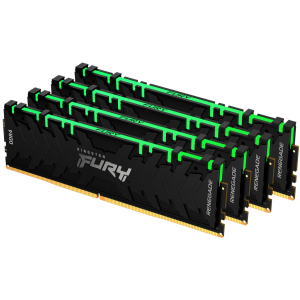 Оперативна пам'ять Kingston Fury DDR4-3200 131072MB PC4-25600 (Kit of 4x32768) Renegade RGB 2Rx8 Black (KF432C16RBAK4/128)