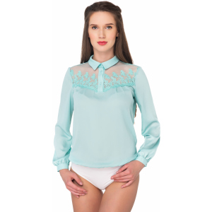 Боді-блузка AREFEVA C5272 S (44) Turquoise Ivory (5902205177059) краща модель в Луцьку