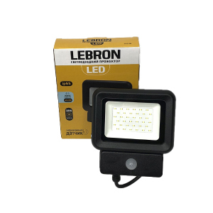 Прожектор светодиодный с датчиком LEBRON LF-30S, 30W, 2400Lm, 6500К (4415)