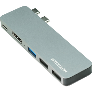 USB-хаб Mission Aluminum Mini Dual Type-C + USB-A + HDMI для Macbook Pro и Air Space Gray (MSH-Hub5)