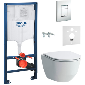 Инсталляция GROHE Rapid SL 38772001 + прокладка 37131000 + унитаз LAUFEN Pro Rimless H866957 с сиденьем Slim Soft Close надежный