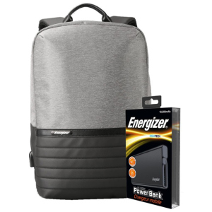 Рюкзак для ноутбука Energizer EPB001 15.6" Black/Grey + УМБ UE10004 Black (EPB001-GY+UE10004) в Луцке