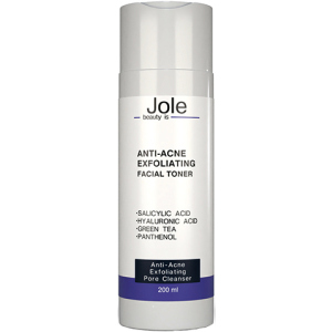 Тонер для обличчя Jole Anti Acne Exfoliating Toner Антиакне з саліциловою кислотою 2% 200 мл (4820243881183) краща модель в Луцьку