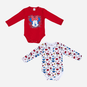 Боді Disney Minnie Mouse MN18363 2 шт 86-92 см Біло-червоне (8691109924391) краща модель в Луцьку