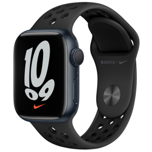 Смарт-годинник Apple Watch Series 7 Nike GPS 41mm Midnight Aluminium Case with Anthracite/Black Nike Sport Band (MKN43UL/A) ТОП в Луцьку
