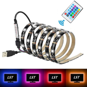 Світлодіодна стрічка RGB 5050 300 LED комплект 2м кольорова для фонового підсвічування телевізора 7572