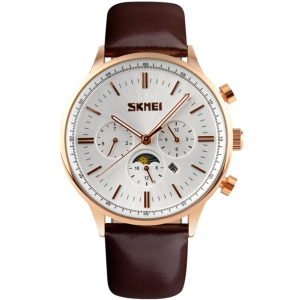 Чоловічий годинник Skmei 9117 Gold Case White Dail BOX (9117BOXGW) рейтинг