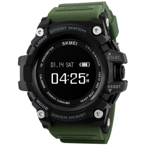 Мужские часы Skmei Smart Pulse 1188 Army Green BOX (1188BOXAG) лучшая модель в Луцке