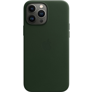 Панель Apple MagSafe Leather Case для Apple iPhone 13 Pro Max Sequoia Green (MM1Q3ZE/A) надежный