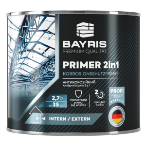 Грунтовка для металу антикорозійна Primer 2 in 1 Bayris 2.7 кг червоно-коричневий