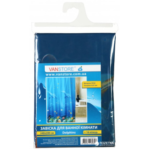 купити Шторка для ванної VANSTORE Dolphins 611-01 синя