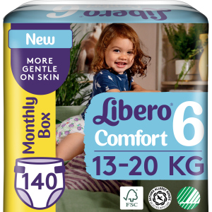 Подгузники Libero Либеро Comfort 6 13-20 кг 140 шт (7322541236445) в Луцке