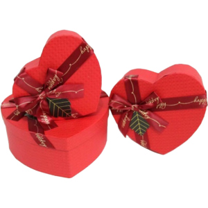 Набор подарочных коробок Ufo Red Heart картонных 3 шт Красных (51351-051 Набор 3 шт RED HEART с) ТОП в Луцке