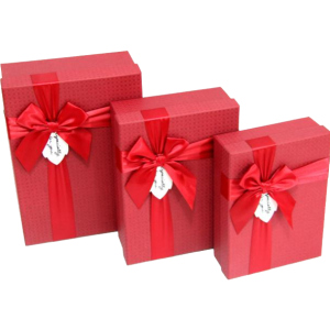 Набор подарочных коробок Ufo Red картонных 3 шт Красных (A131014 Набор 3 шт RED прям) лучшая модель в Луцке