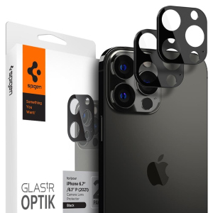 Скло на камеру Spigen Optik Camera Lens Protector 2-pack для iPhone 13 Pro / 13 Pro Max Black в Луцьку