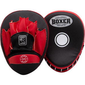 Лапы боксерские гнутые Boxer Черно-красные (2011-01R) в Луцке