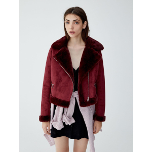 Дубленка Pull & Bear XAZ217644WZKN M Бордовая (DD8000004564173)