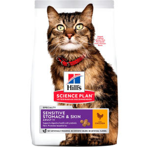 Сухой корм для кошек с чувствительным пищеварением и кожей Hill's Science Plan Adult Feline Sensitive Stomach & Skin с курицей - 1.5 кг (604072) (52742017242) лучшая модель в Луцке