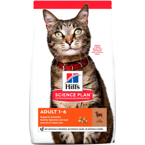 Сухий корм для кішок Hill's Science Plan Feline Adult Lamb з ягнятком - 1.5 кг (604066) (52742022949) надійний