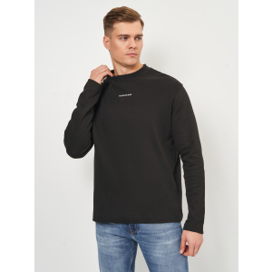 хороша модель Жіночий лонгслів Calvin Klein Jeans Micro Branding Rib Ls Tee J30J318646-BEH XXL Black (8719854520177)