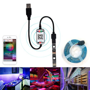 USB LED RGB лента подсветки телевизора с Bluetooth управлением 2 метра лучшая модель в Луцке