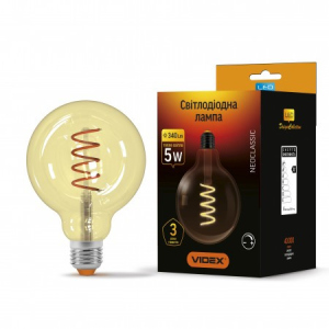 LED лампа VIDEX Filament G125FASD 5W E27 2200K 220V диммерная бронза (VL-G125FASD-05272)