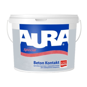 Грунтовка адгезионная Aura Beton Kontakt Розовый 2,85 л - с кварцевым песком для невпитывающих поверхностей в Луцке