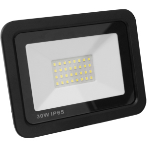 Прожектор світлодіодний Eurolamp SMD 30W 6000K чорний з радіатором (LED-FL-30/6) ТОП в Луцьку