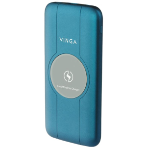 УМБ Vinga Wireless QC3.0 PD Soft Touch 10000 mAh Blue (BTPB3510WLROBL) ТОП в Луцьку