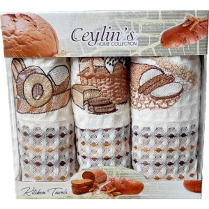 купить Набор вафельных салфеток Ceylin's Home Textile с вышивкой № 12 35 х 50 см 3 шт (ly5925) (4820000005925)