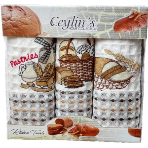 Набор вафельных салфеток Ceylin's Home Textile с вышивкой № 11 35 х 50 см 3 шт (ly5924) (4820000005924)