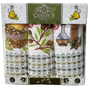 купить Набор вафельных салфеток Ceylin's Home Textile с вышивкой № 15 35 х 50 см 3 шт (ly5928) (4820000005928)