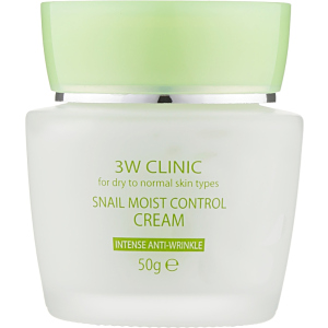 Крем для обличчя 3W Clinic Snail Moist Control Cream зволожуючий з муцином 50 мл (8809317286679) краща модель в Луцьку