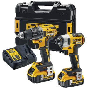 Набор из двух инструментов бесщеточных DeWalt 18 В XR Li-lon, 5 Ач, 6.61 кг, чемодан, 2 аккумулятора и зарядное устройство (DCK268P2T) лучшая модель в Луцке