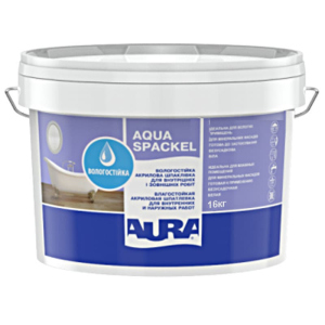 Влагостойкая шпатлевка Aura Luxpro Aqua Spackel белая для внутренних и наружных работ 16кг в Луцке