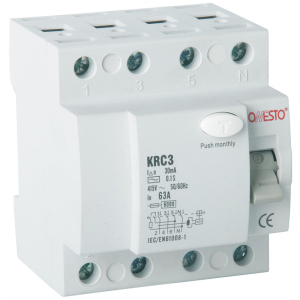 Дифференциальное реле ONESTO 3п+N 25А RCD 30mA тип AC (KRC3) (6990150204110) в Луцке