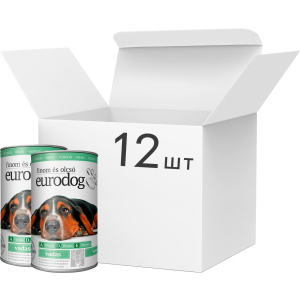 Упаковка влажного корма EuroDog для взрослых собак всех пород с олениной 12 шт по 1240 г (5999886848026) рейтинг