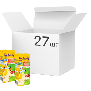 Упаковка соку Беллакт Яблучно-грушевого 200 мл х 27 шт (4814716000702) ТОП в Луцьку