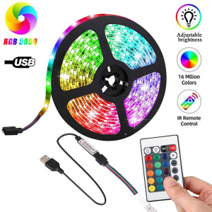 Світлодіодна стрічка RGB LED підсвічування, працює від USB для телевізора та монітора з пультом 5 метрів в Луцьку