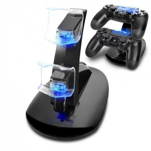 Двойная зарядная станция Dual USB Charging Stand для геймпадов PlayStation (PS4 / PS4 Slim / PS4 Pro) Dualshock 4 Черный Без Бренда лучшая модель в Луцке