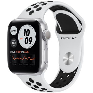 Смарт-часы Apple Watch Series 6 Nike GPS 40mm Silver Aluminium Case with Pure Platinum/Black Nike Sport Band (M00T3UL/A) рейтинг