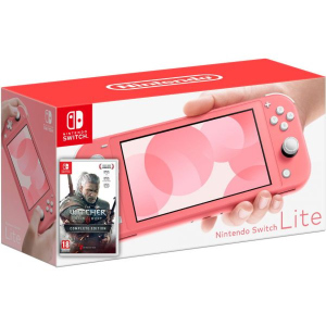 Nintendo Switch Lite Coral + Игра The Witcher 3: Wild Hunt Complete Edition (русская версия)