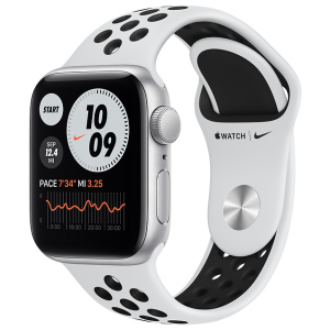 Смарт-часы Apple Watch SE Nike GPS 40mm Silver Aluminium Case with Pure Platinum/Black Nike Sport Band (MYYD2UL/A) ТОП в Луцьку