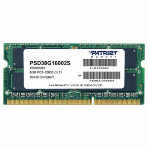 Модуль памяти для ноутбука SoDIMM DDR3 8GB 1600 MHz Patriot (PSD38G16002S)