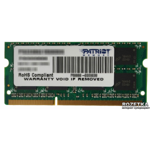 Оперативна пам'ять Patriot SODIMM DDR3-1600 4096MB PC3-12800 (PSD34G16002S_PSD34G160081S) рейтинг