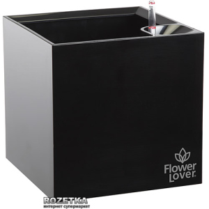 Розумний вазон Plastkon Flower Lover Cubico 21 x 21 x 21 см Чорний (8595096920506) ТОП в Луцьку