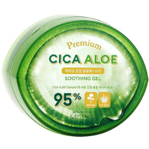 Гель для обличчя та тіла Missha Premium Cica Aloe Soothing Gel Заспокійливий з алое віра 300 мл (8809643505796) в Луцьку