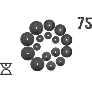 Комплект бітумних дисків RN-Sport 75 кг (4x10 кг, 4x5 кг, 4x2.5 кг, 4x1.25 кг) (RNbitset75) в Луцьку