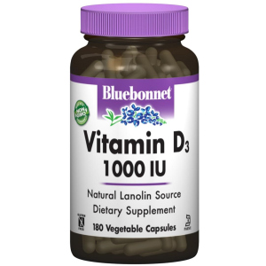 Вітаміни Bluebonnet Nutrition Вітамін D3 1000IU 180 гелевих капсул (743715003132) ТОП в Луцьку