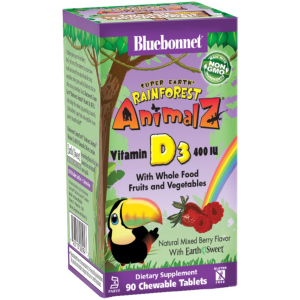 Витамины Bluebonnet Nutrition Rainforest Animalz Витамин D3 400IU Ягоды 90 жевательных таблеток (743715001947) рейтинг